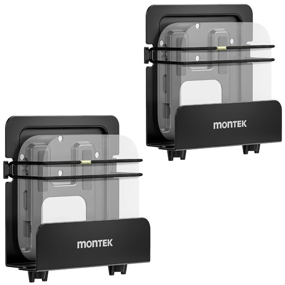 monTEK Adjustable Cable Box Mount up to 11 LBS, Modern Mount, Small Devices Wall Mount for WiFi Router, DVD Players, Mini PC, Game Consoles and Other Streaming Media Devices (2 Pack Narrow)