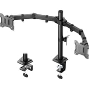 monTEK Dual Monitor Stand for 17" 32" Screens, Heavy-Duty Monitor Desk Mount Holds up to 22 lbs per Arm, Fully Adjustable with Clamp & Grommet Base, VESA 75/100mm