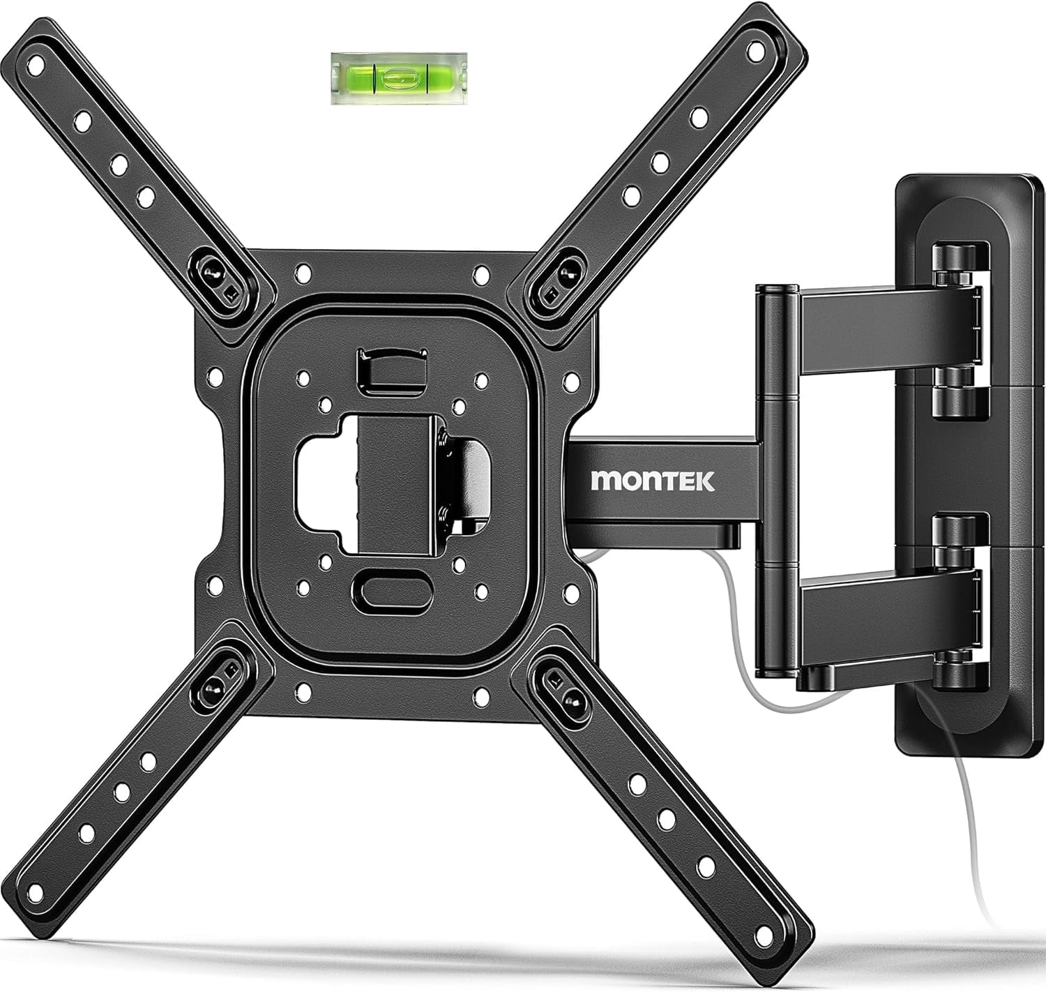 monTEK Full Motion TV Wall Mount for 23–65 Inch Flat & Curved TVs, Swivel & Tilt Articulating TV Bracket, VESA 75x75 to 400x400mm, Holds up to 77 lbs, Single Stud, Black