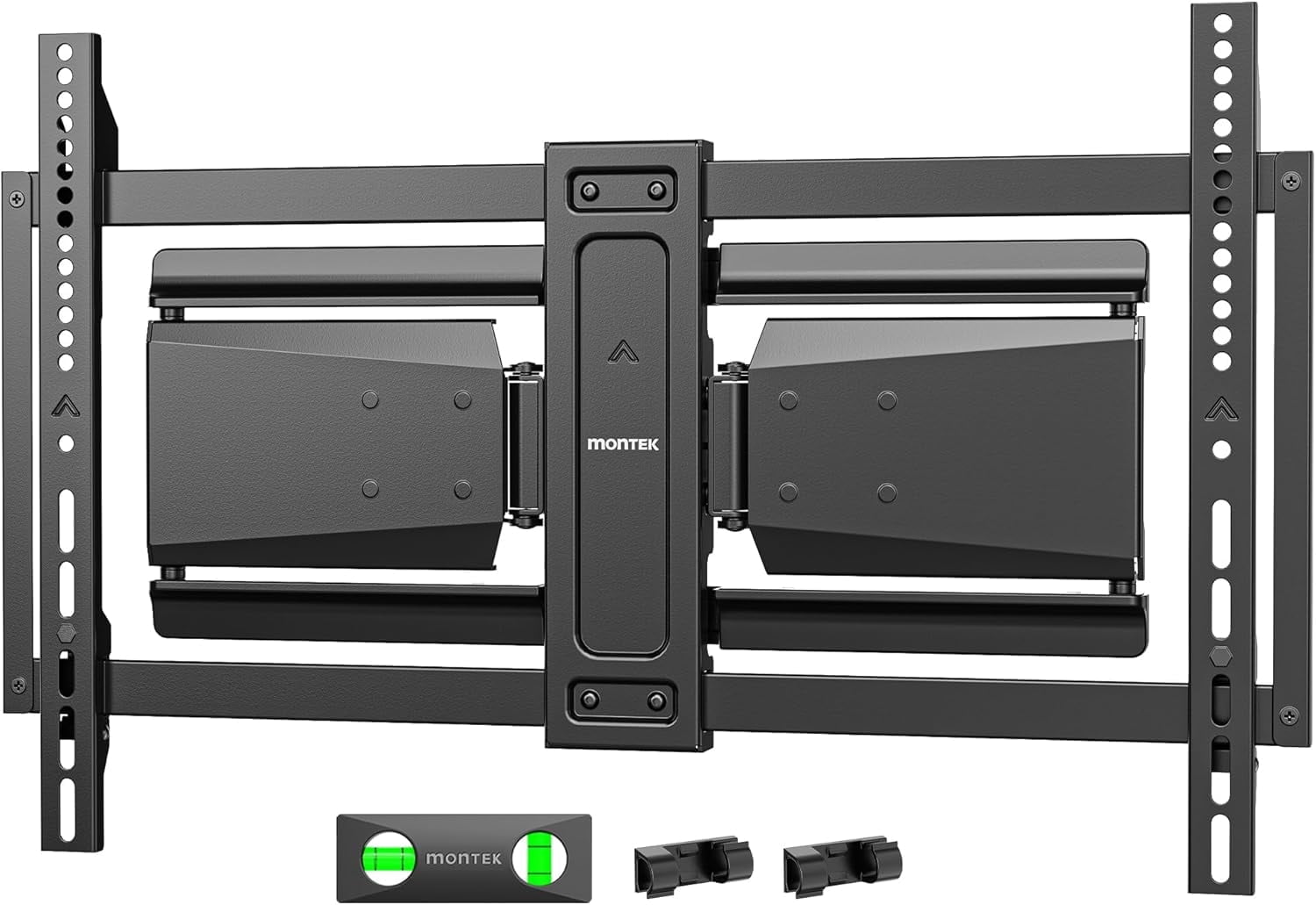 monTEK Full Motion TV Wall Mount for 37–90" TVs – Ultra Slim 1.37" Low Profile, Swivel Tilt & Extension Bracket with Dual Arms – Heavy Duty Holds Up to 185 lb, Max VESA 600x400