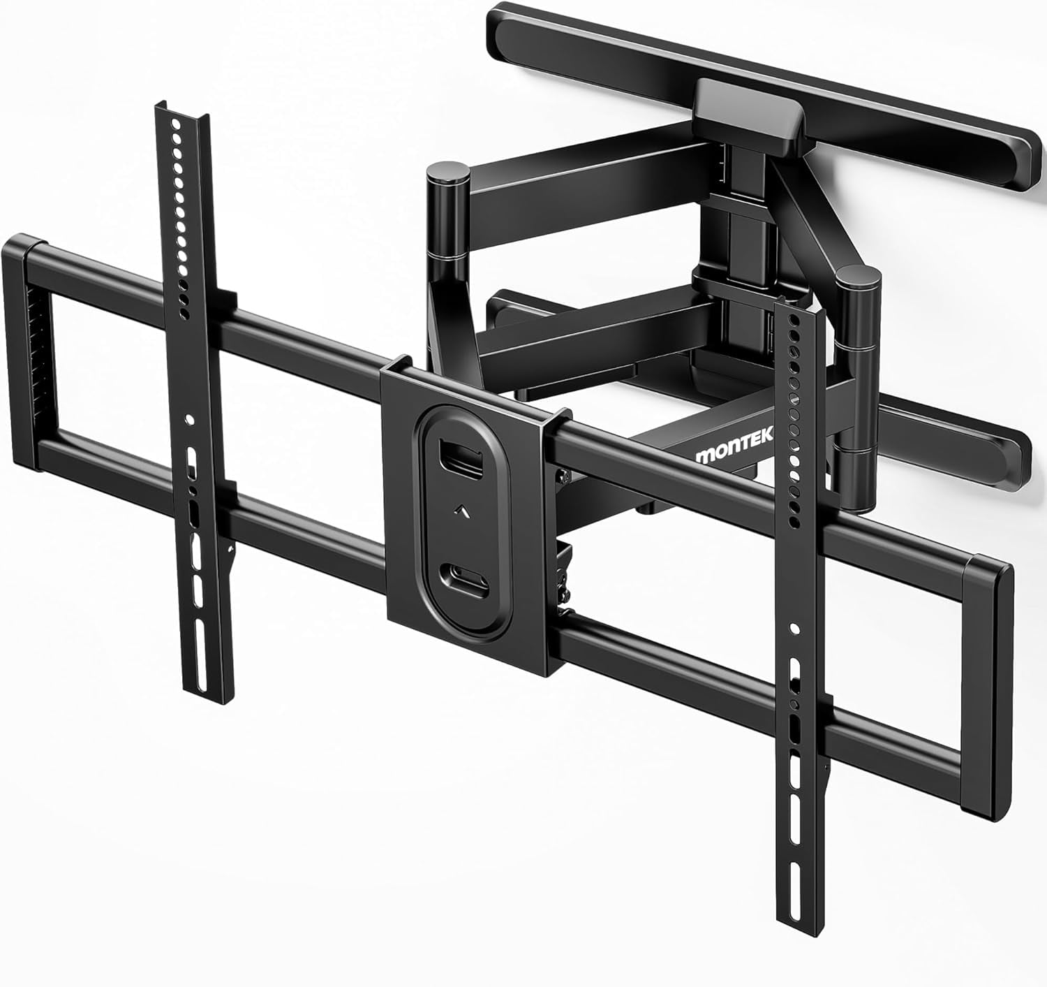 monTEK Full Motion TV Wall Mount for 43–95" TVs, 22" Long Arm Extension, 150 lb Capacity, Swivel Tilt Leveling, VESA 200x200–800x400, Fits 16"/18" Studs