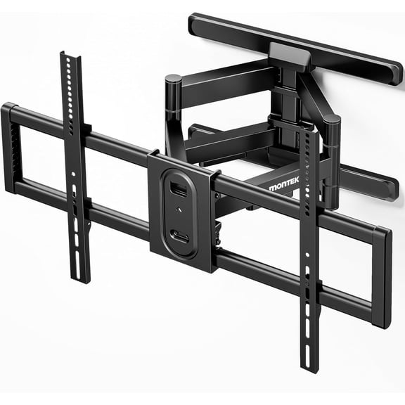 monTEK Full Motion TV Wall Mount for 4395" TVs, 22" Long Arm Extension, 150 lb Capacity, Swivel Tilt Leveling, VESA 200x200800x400, Fits 16"/18" Studs