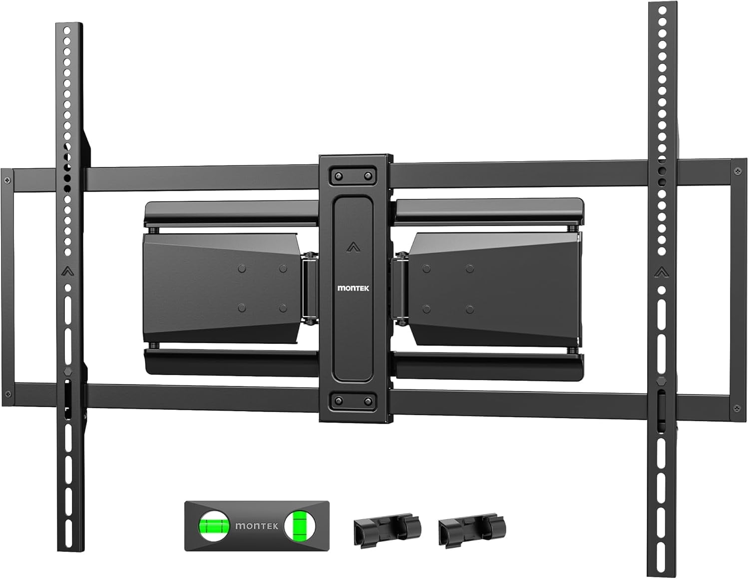 monTEK Full Motion TV Wall Mount for 50–100" TVs – Ultra Slim 1.37" Low Profile, Swivel Tilt & Extension Bracket with Dual Arms – Heavy Duty Holds Up to 185 lb, Max VESA 800x600