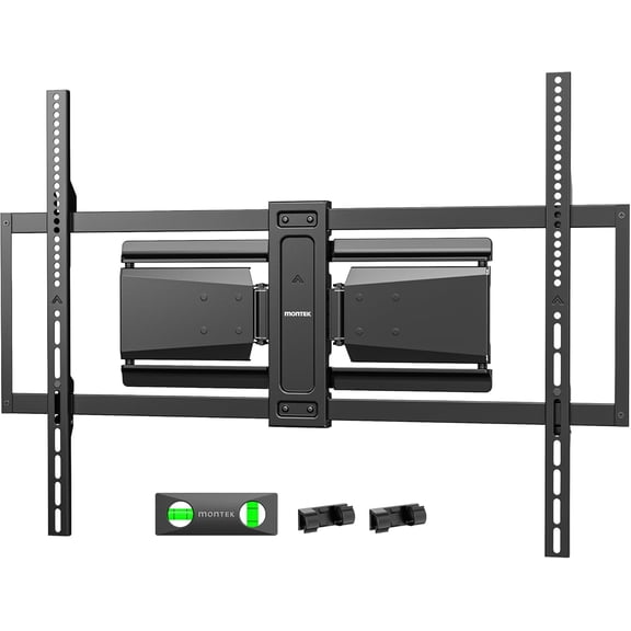 monTEK Full Motion TV Wall Mount for 50–100" TVs – Ultra Slim 1.37" Low Profile, Swivel Tilt & Extension Bracket with Dual Arms – Heavy Duty Holds Up to 185 lb, Max VESA 800x600