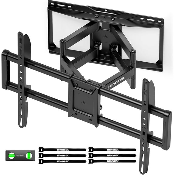 monTEK Heavy Duty Full Motion TV Wall Mount for 37-90 Inch TVs up to 165 lbs, Dual Articulating Arms, Tool-Free Tilt & Swivel, Extends 16.6", VESA 200x100 to 600x400, Fits 12"/16" Wood Studs
