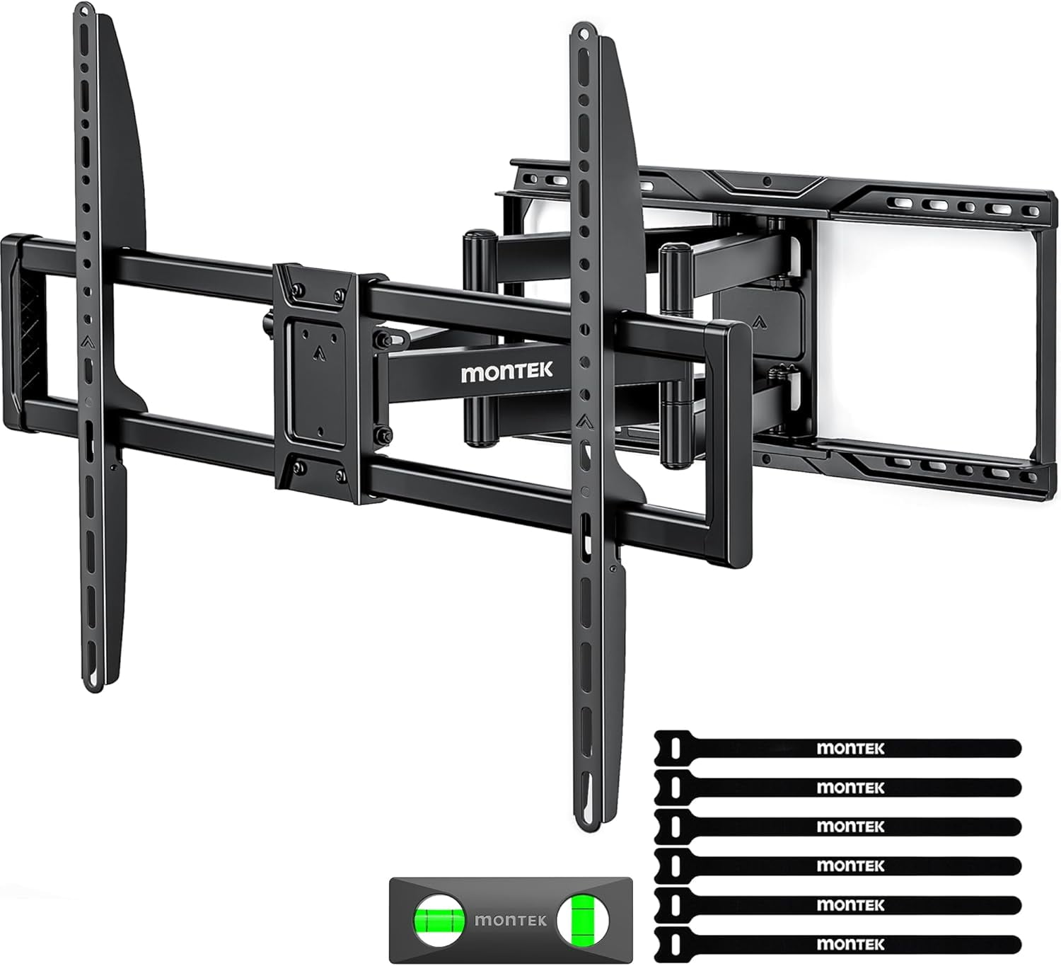monTEK Heavy Duty Full Motion TV Wall Mount for 50-100" TVs up to 200 lb, 4X Load Tested Dual Arm Bracket with 25.1" Extension, Tool-Free Tilt & Swivel, Max VESA 900x600, Fits 12/16/18/24" Studs