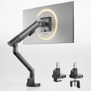 monTEK Heavy Duty Single Monitor Arm for 17 40 Inch Screens, Full Motion Aluminum Monitor Mount up to 24.3 lbs, VESA 75/100mm Desk Monitor Stand with C-Clamp & Grommet Base, Dark Gray
