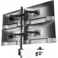 thumbnail image 1 of monTEK Quad Monitor Stand Mount, Fully Adjustable Desk Mount for 4 Screen up to 17”-32” and 22lbs Capacity Each Arm, Stable Monitor Arm with C Clamp and Grommet Base, VESA 75x75mm/100x100mm, 1 of 9