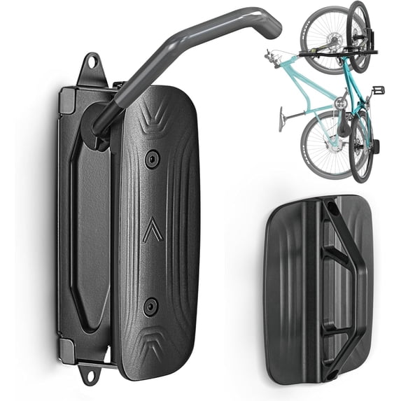 monTEK Swivel Bike Wall Mount, Vertical Garage & Apartment Bike Rack, Heavy-Duty Steel Storage Hook Holds Up to 66 lb, Space-Saving, Scratch-Proof, Easy Installation