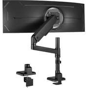 monTEK Tall Single Monitor Arm for 17" 45" Ultrawide Screens, Heavy Duty Adjustable Monitor Desk Mount up to 35 lb, VESA Mount with C-Clamp/Grommet Base, Cable Management, Black