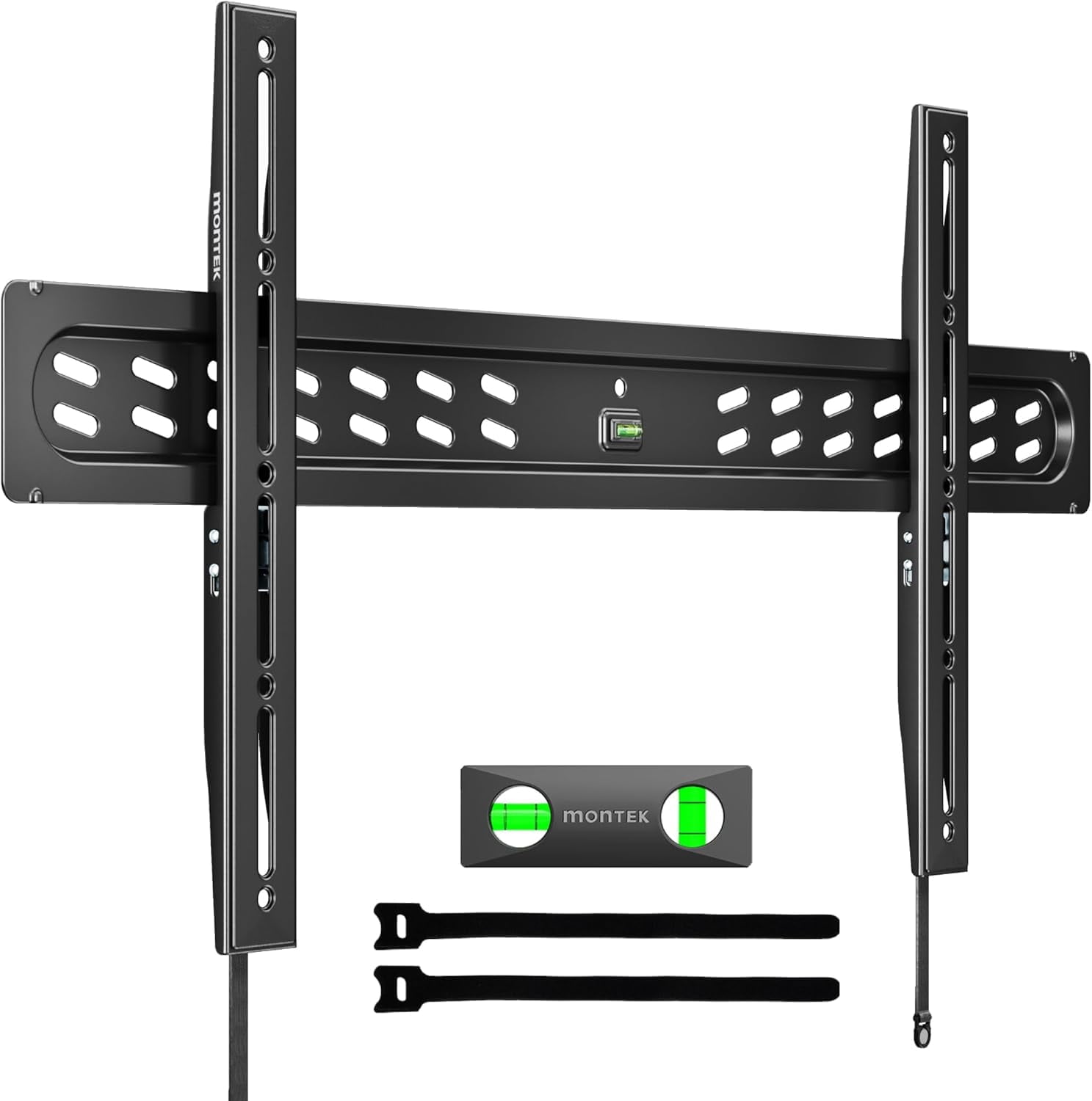 monTEK Ultra Slim Fixed TV Wall Mount for 43–95" Flat & Curved TVs, 0.95" Low Profile, Supports 150 lb, VESA 200x200–800x400, Fits 16"/18"/24" Studs