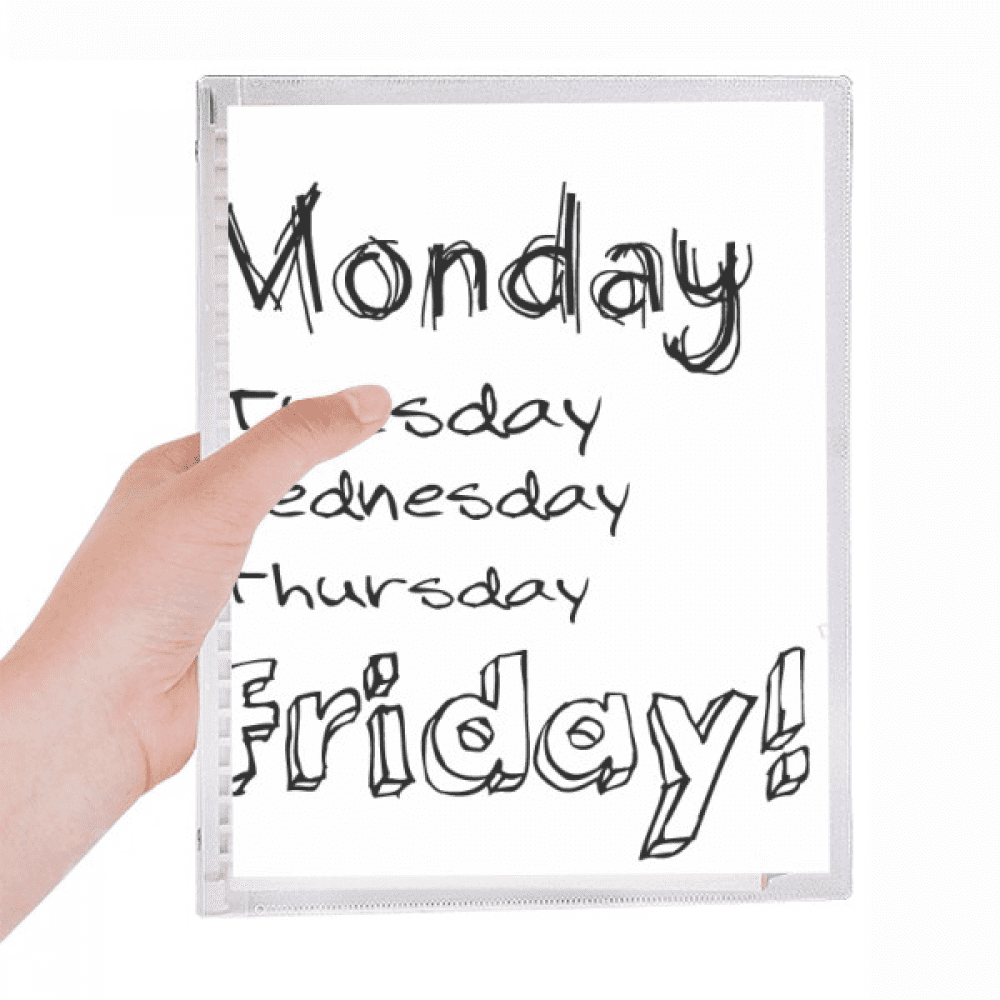 monday to friday notebook loose diary refillable journal statiry