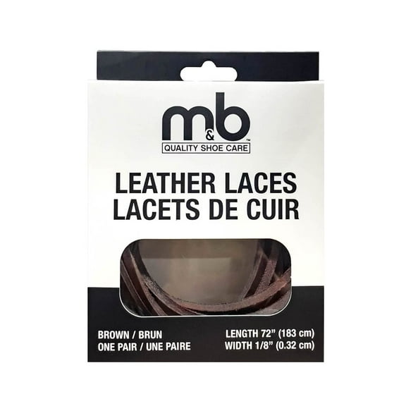 Moneysworth and Best Leather Laces, 72" Long, 1/8" Wide, One Pair, Brown, 72" x 1/8", 1 Pair