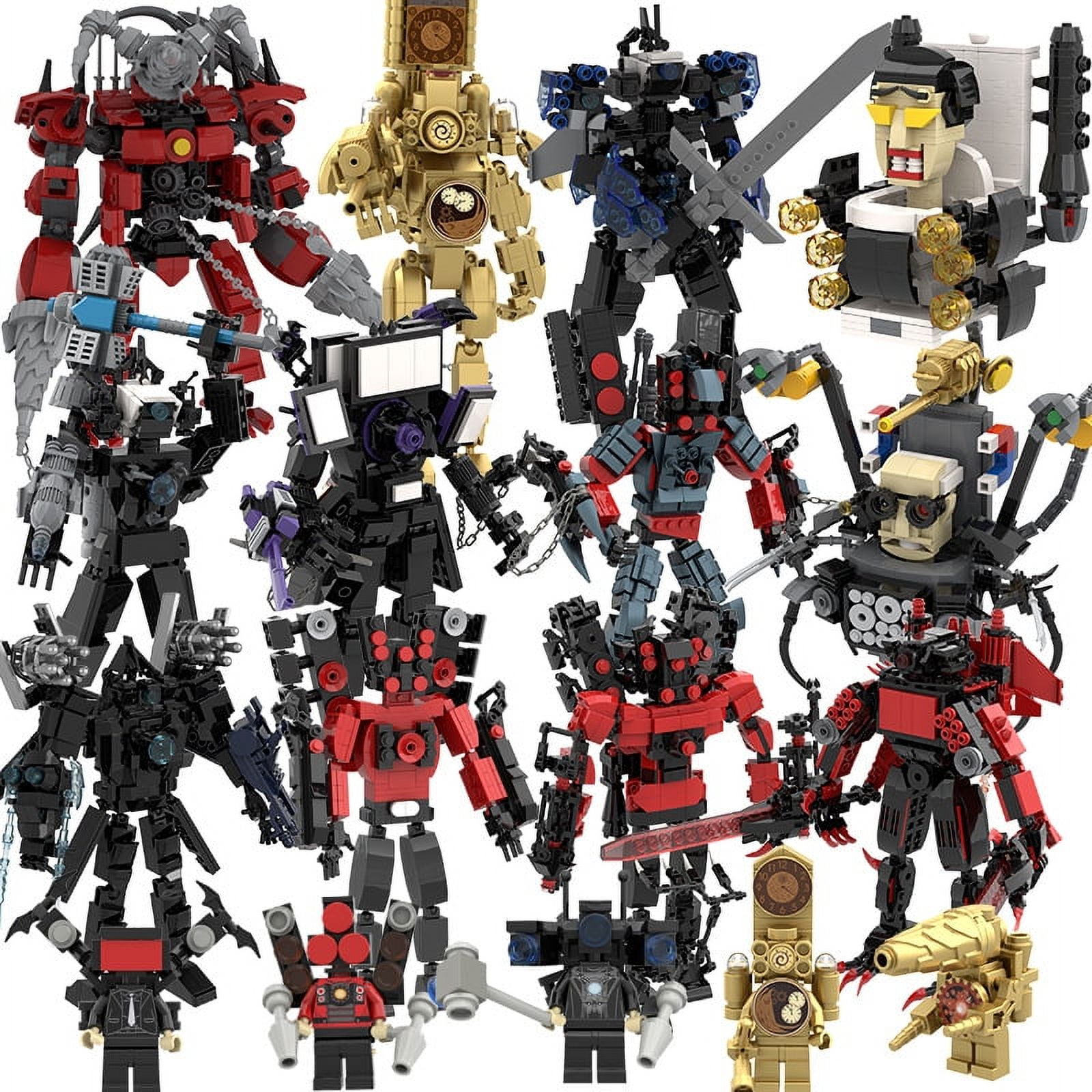 monitor and toilet man's toy building blocks Titan clock man TV man