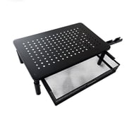 Behome Monitor Stand, Desk Monitor Riser 3 Height Adjustable, Laptop Riser with Airflow Vents, Desktop Stand for Computer, Printer, Monitor, Laptop, Black Steel, 14.57 in