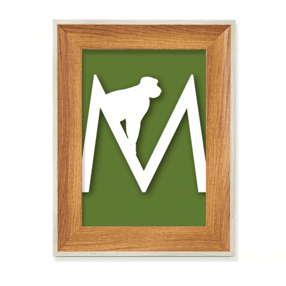monkey clim outline, overlooking desktop wooden photo frame display picture art painting multiple sets