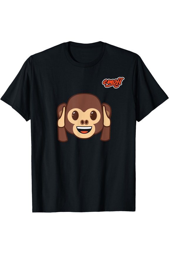 monkey face covering ears Flat T-Shirt, Unisex T-Shirt
