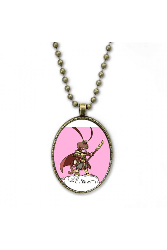 monkey king travel notes necklace vintage chain bead pendant jewelry collection
