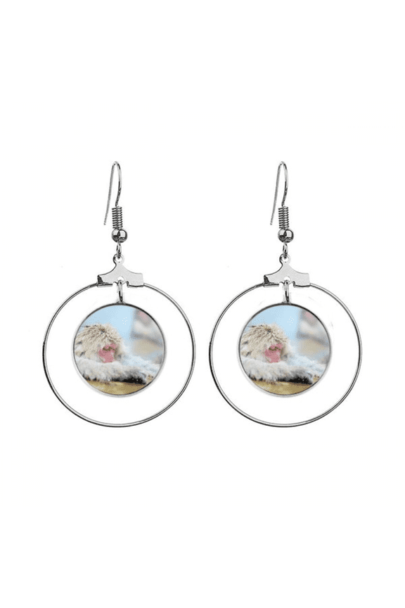 monkey organism animal photography earrings dangle hoop jewelry drop circle