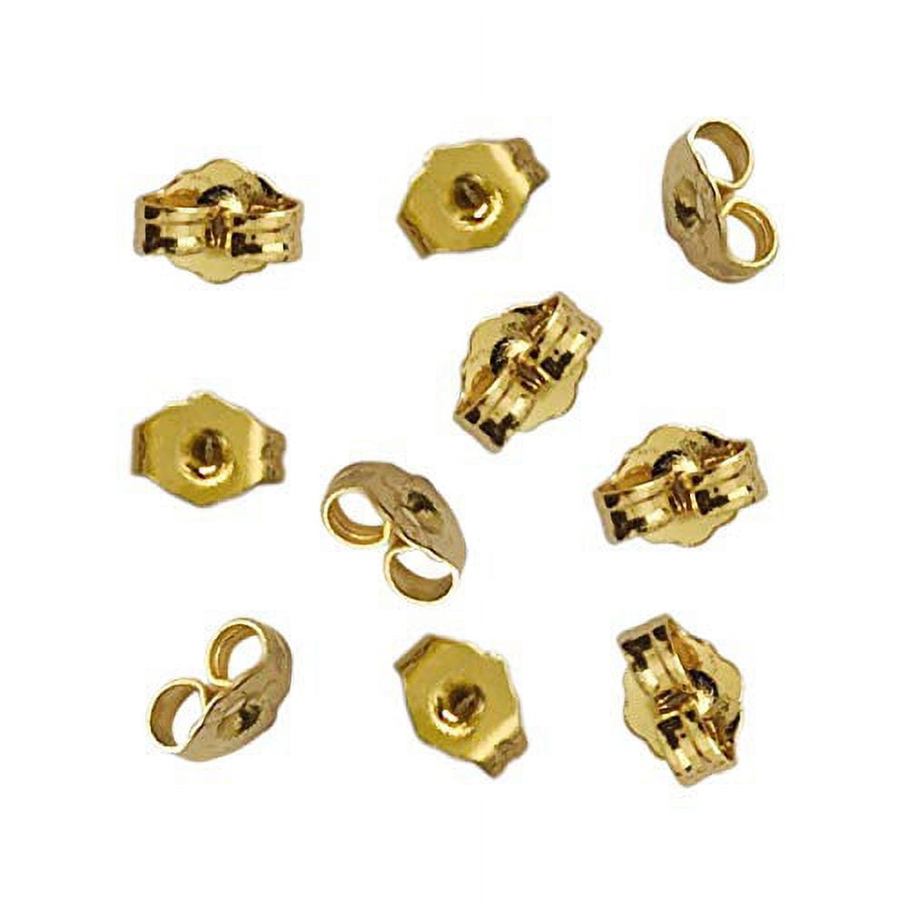 monochef 10pcs/5 Pairs 14K Yellow Gold Earring Backs Replacement Secure Ear  Locking for Stud Earrings Ear Nut for Posts, 5x6mm 