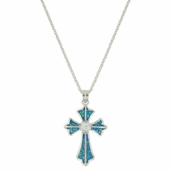 Montana Silversmiths River of Lights Pond of Faith Cross Necklace - NC3633