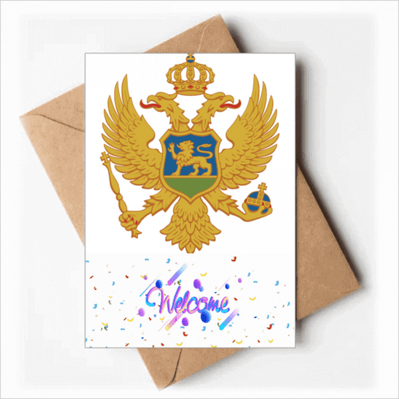montenegro eu national emblem Welcome Back Greeting Cards Envelopes Blank