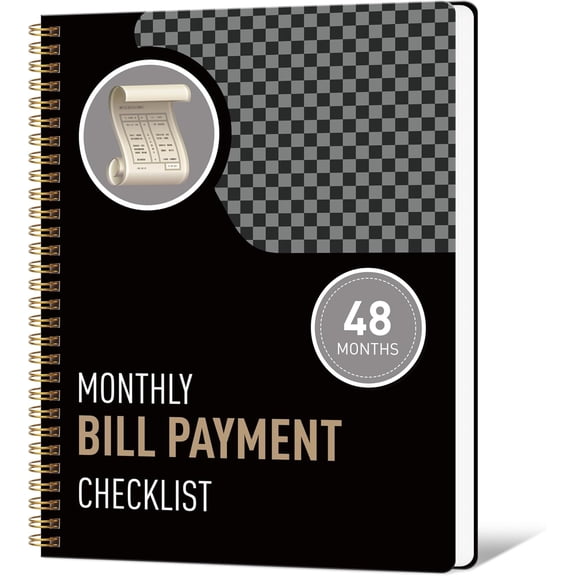 monthly bill payment checklist & Financial Planner Notebook - 4-Year Budget Organizer with 960 Bill Records, Income & Expense , Debt Payoff Log, and Savings Goals
