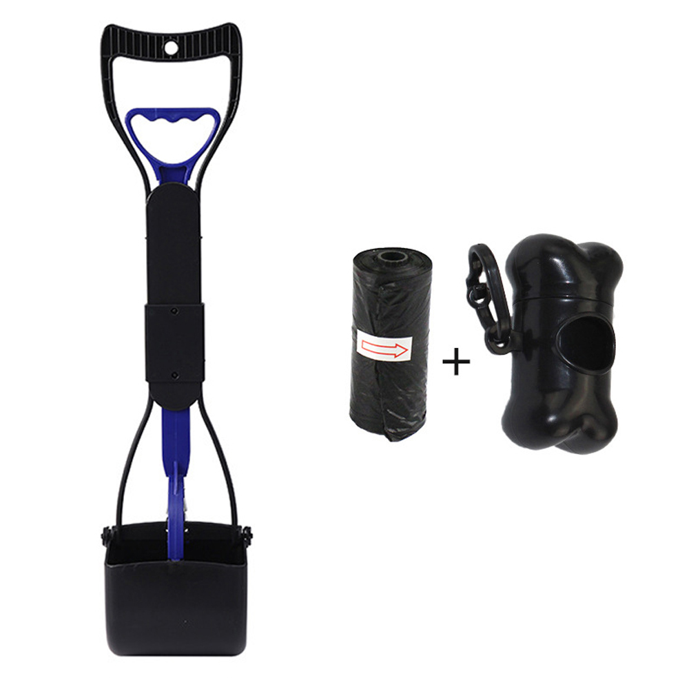 moobody 18'' Pooper Scooper with Garbage Bag & Storage Box, Long Handle Scooper for Dogs & Cats