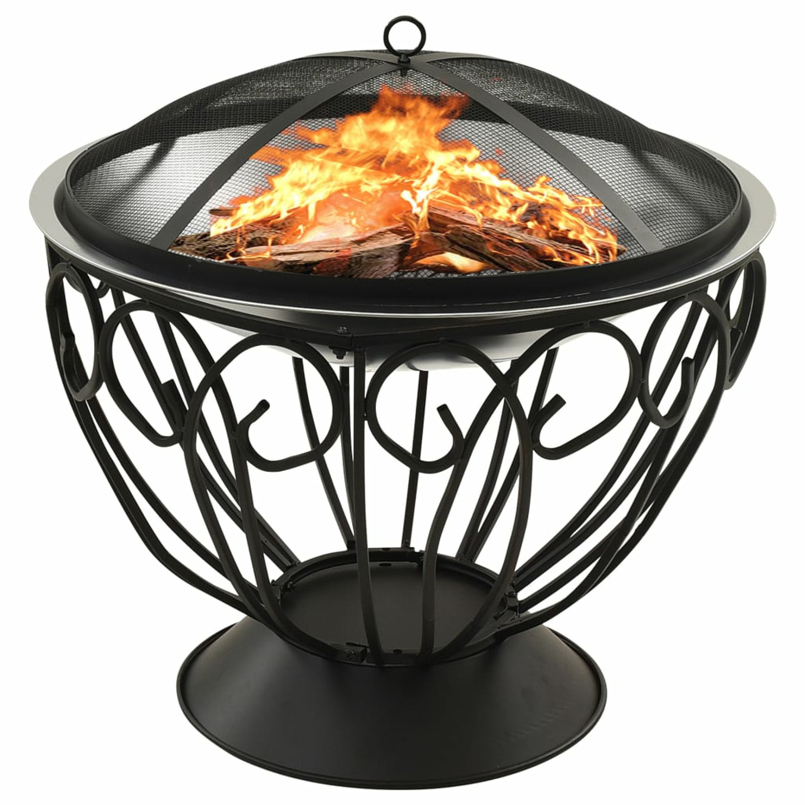 moobody 2in1 Fire Pit with Cooking Grid and Poker Wood Burning Steel