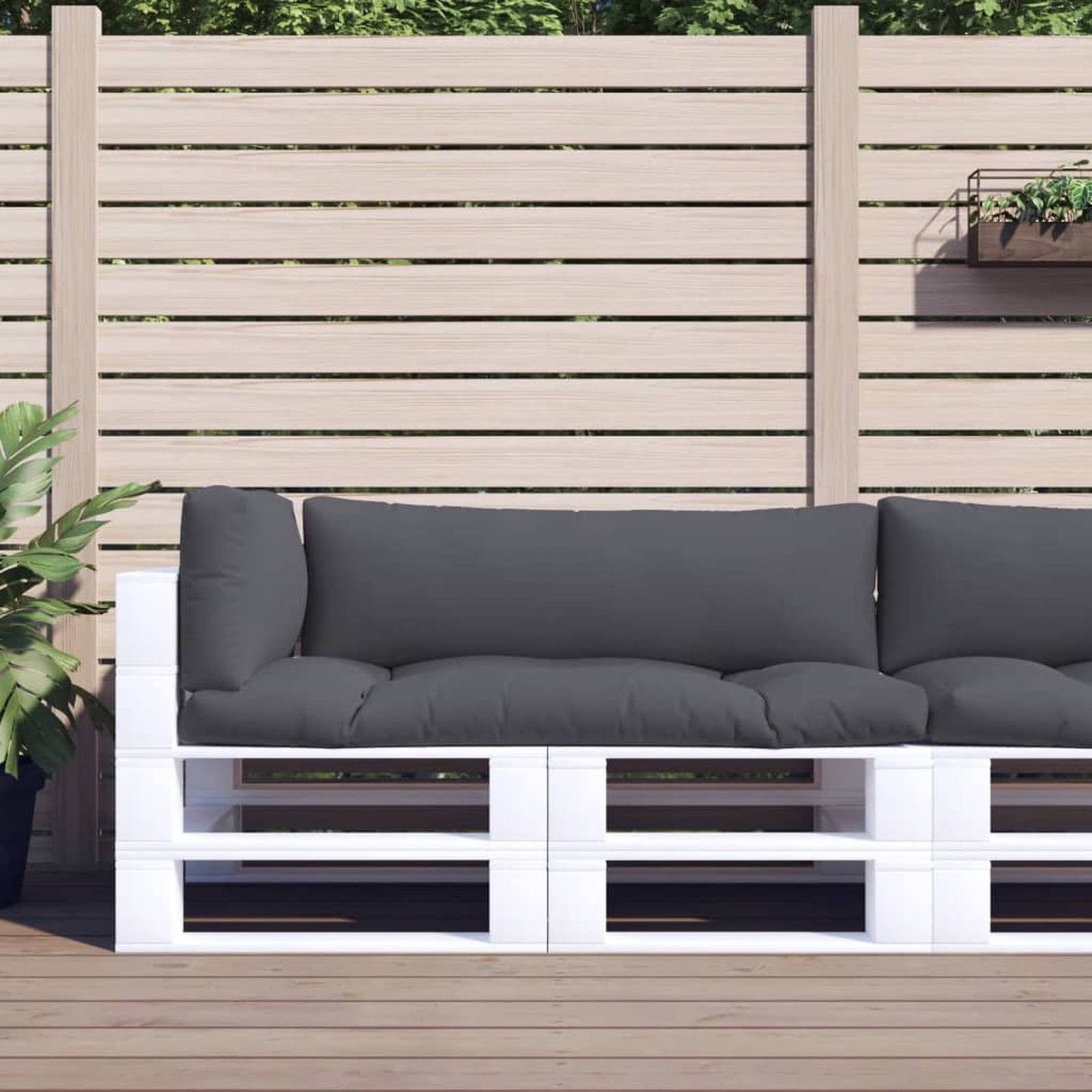 Vidaxl Pallet Cushions Patio Chair Pad Outdoor Furniture Pillow 3 Pcs Fabric 43.3 x 22.8 x 3.9 Black