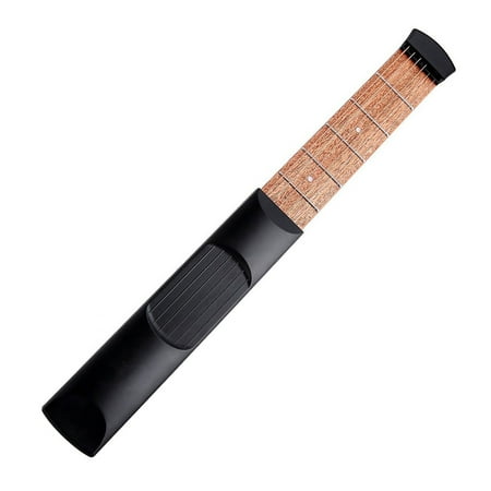 moobody 6 String 6 Fret Model Portable Pocket Guitar Neck Chord Trainer Sapele Wood Guitar Practice Tool for Trainer Beginner Black