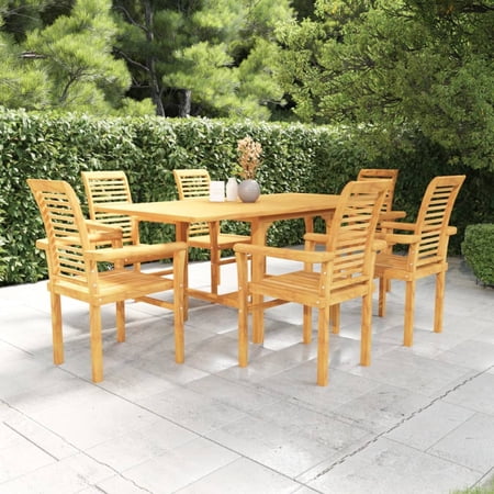 moobody 7 Piece Patio Dining Set Solid Teak Wood