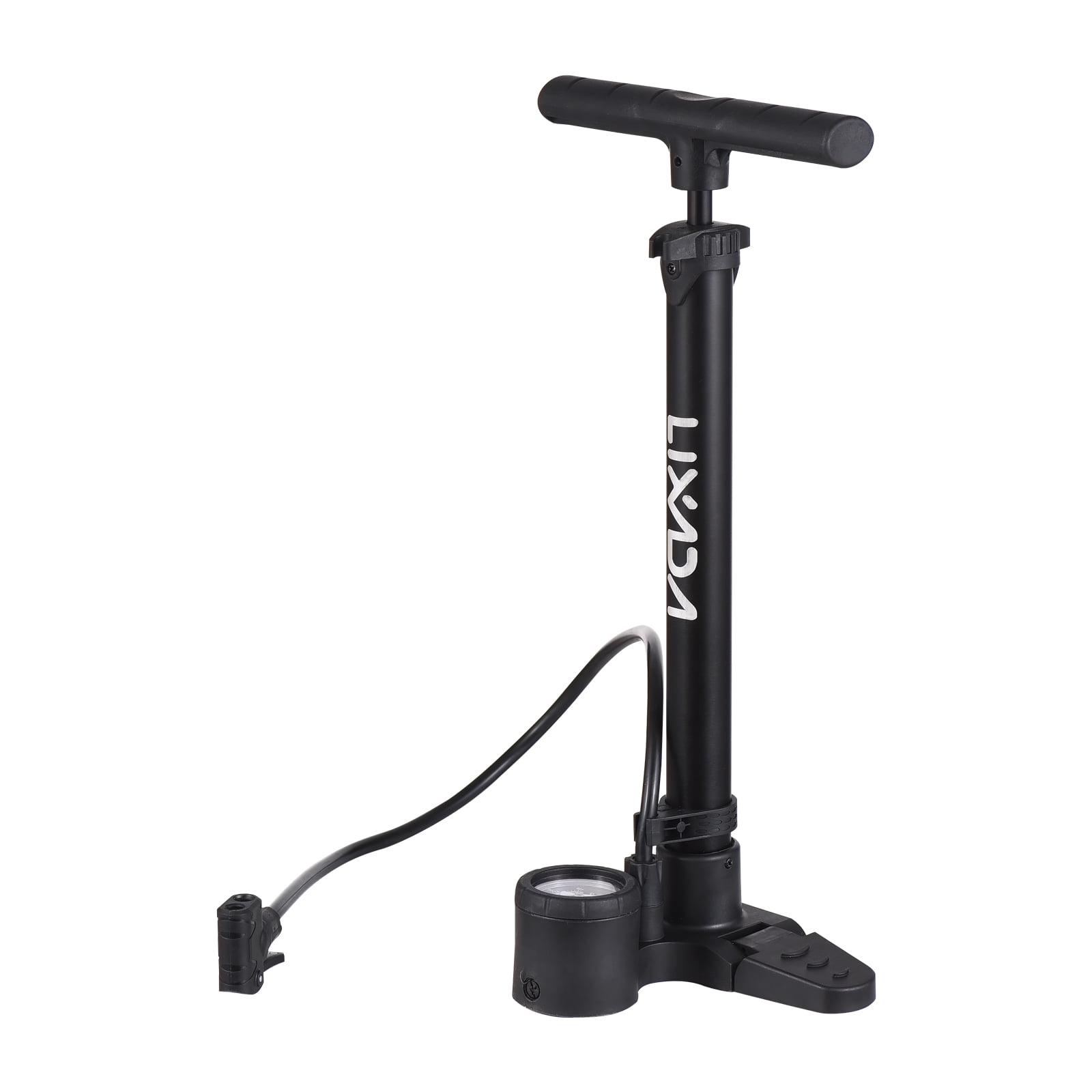 moobody Bike Floor Pump ， Pressure Gauge, Folding Pedal, Presta and Schrader Valve, Bicycle