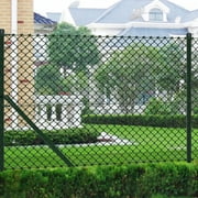 moobody Chain Link Mesh Fence with Posts Galvanised Steel PVC Coating Decorative Fence Kit Garden Wall Outdoor Decor Green 59.1 x 984.3 Inches (H x L)