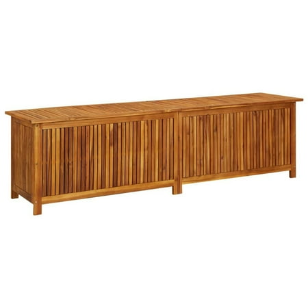 moobody Garden Storage Box Acacia Wood Storage Container Deck Box Tool Organization for Patio, Lawn, Poolside, Backyard,  Furniture 78.7 x 19.6 x 22.8 Inches (W x D x H)