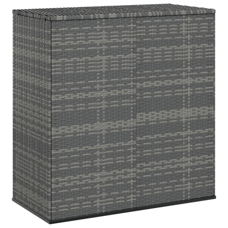 moobody Patio Cushion Box Gray PE Rattan Garden Storage Container with Inner Bag for Patio, Lawn, Poolside, Backyard,  Furniture 39.4 x 19.3 x 40.7 Inches (L x W x H)