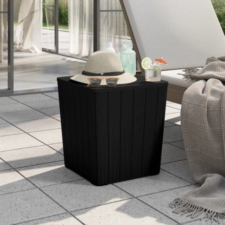 moobody Patio Table with Removable Lid Black Polypropylene