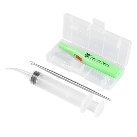 moobody Tonsil Stone Remover Tool LED Light Earpick Stainless Steel Earwax Remover With 3 Tips Irrigator