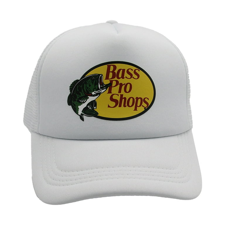 Moobom Bass Pro Shops Hat Mesh Adjustable Snapback Trucker Baseball Fishing Outdoor Cap, Men's, Size: 56, White