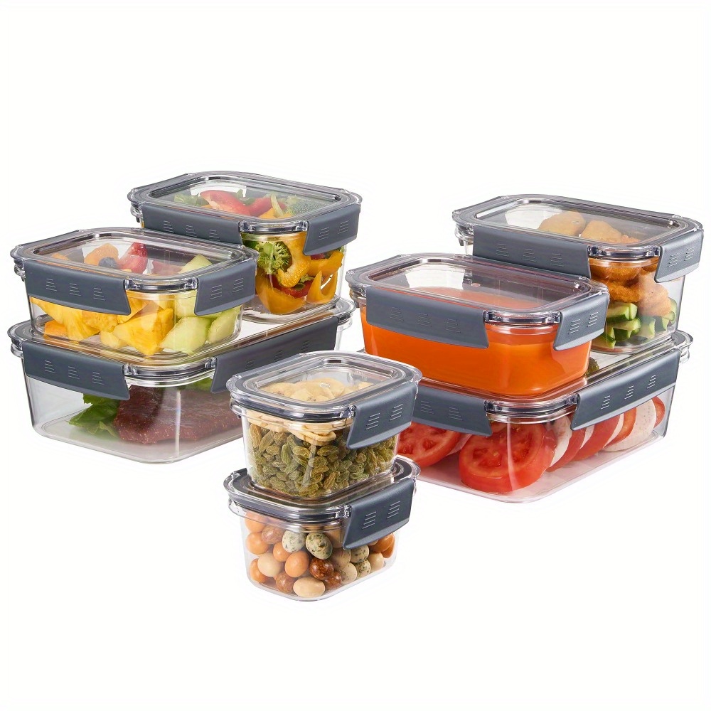 moocr 16 Piece Airtight Tritan StainProof Food Storage Container Set