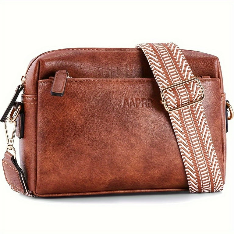 moocr Crossbody Bags for Women Designer Small Purses for Women s Vegan Leather Shoulder Handbags with Wide Strap