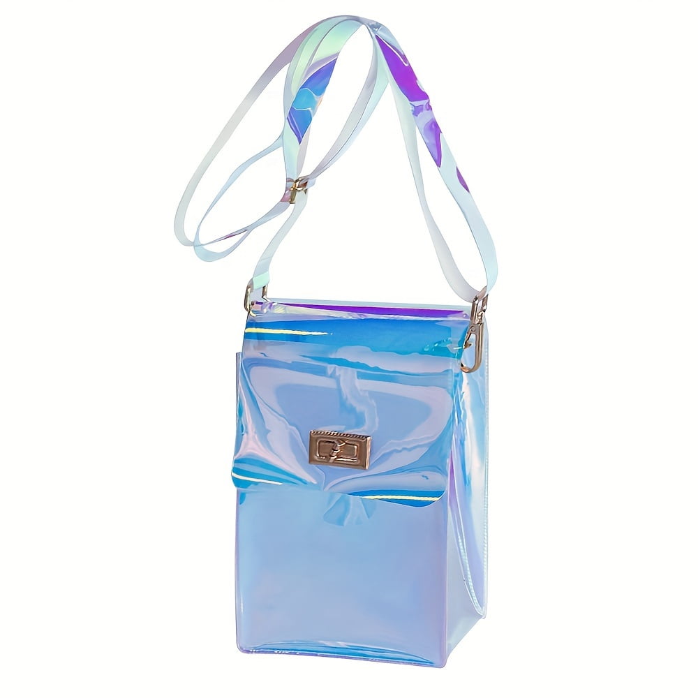 moocr Iridescent Shoulder Purse Holographic Transparent Crossbody Bag See Through Fashion Bag Iridescent Walmart