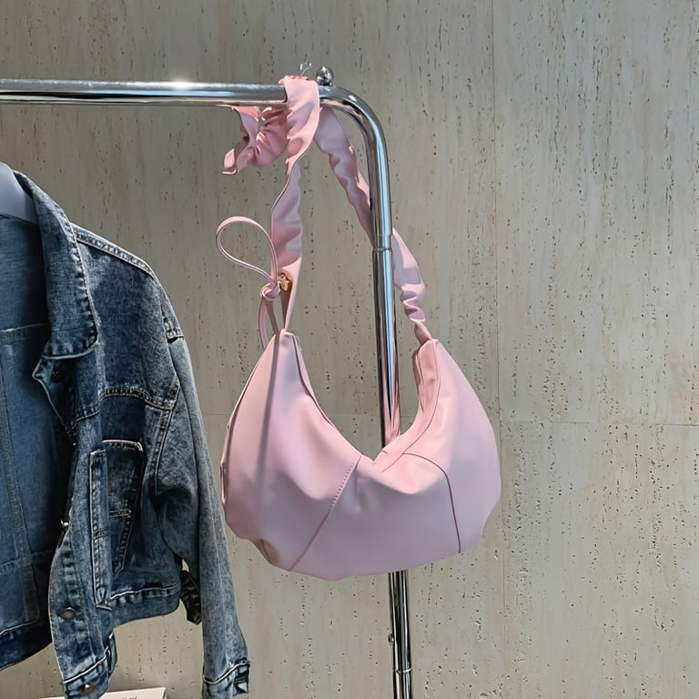 moocr Ruched Design Dumpling Shoulder Bag For Women 2024 Early Spring Retro Style Baguette Bag