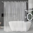 moocr Waterproof Shower Curtain Liner PEVA Shower Curtain With 12 Rust