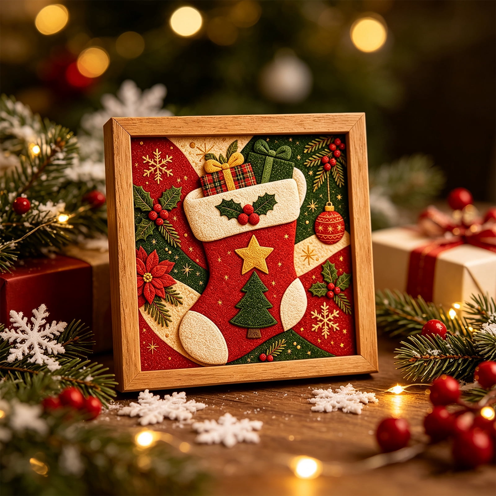 moolBeko DIY Christmas Fabric Art Kit, 8.86 Inch Christmas stocking ...