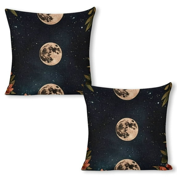 moon phases stars night skylinen throw pillowcase decoration pillowcase gifting preferred 24x24 inch cushion cover 2 sets sofa pillowcase sofa bedroom living room car