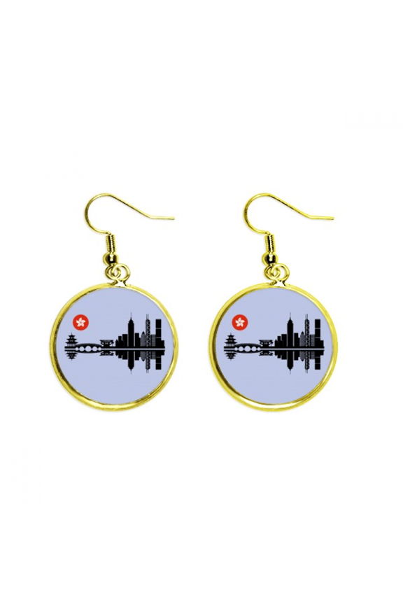 moon shadow city building earring dangle en drop earring jewelry woman