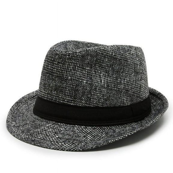 moonsix Classic Fedoras Hats Short Brim Panama Jazz Hat Straw Hat Cap for Men Women Costume Accessories,Black