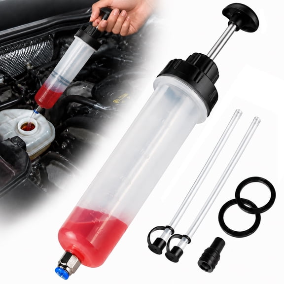 moopom Automotive Fluid Extractor Pump, Oil Change Syringe with Hose, Manual Fuel Suction & Filler, Fluid Oil Change Evacuator (7 Oz./0.21 Qt./200 CC)