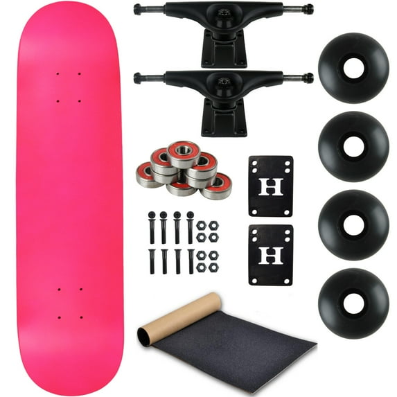 moose complete skateboard neon pink 7.75" black/black